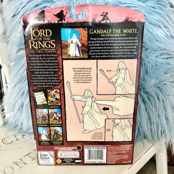 Lord Of The Rings, Gandalf The White, Vintage, 2002, Figure, The Two Towers, NIB - Picture 4 of 13